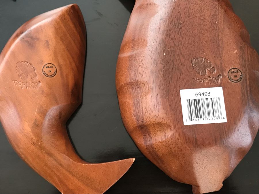 Pair Of Wooden Fish And Pineapple Bowls By TropEco Hawaii  [Photo 5]