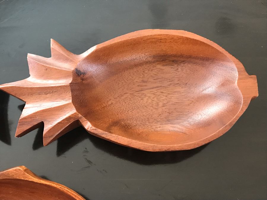 Pair Of Wooden Fish And Pineapple Bowls By TropEco Hawaii  [Photo 3]