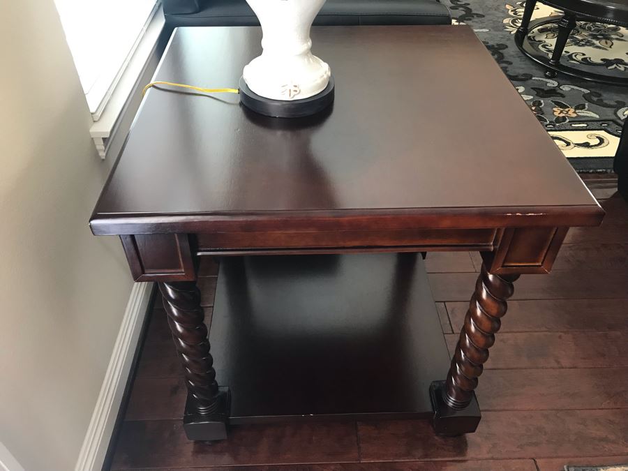 2-Tier Wooden Side Table 30W X 30D X 30H [Photo 5]