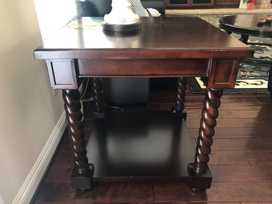 2-Tier Wooden Side Table 30W X 30D X 30H [Photo 2]