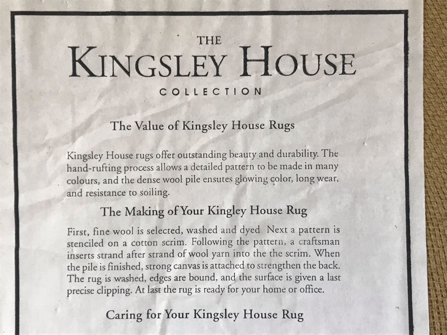 The Kingsley House 100% Virgin Wool Area Rug Made In India 8' X 10' [Photo 8]