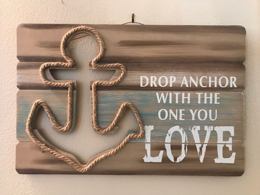 Wall Decor Sign: Drop Anchor With The One You Love 24W X 15.5H [Photo 2]
