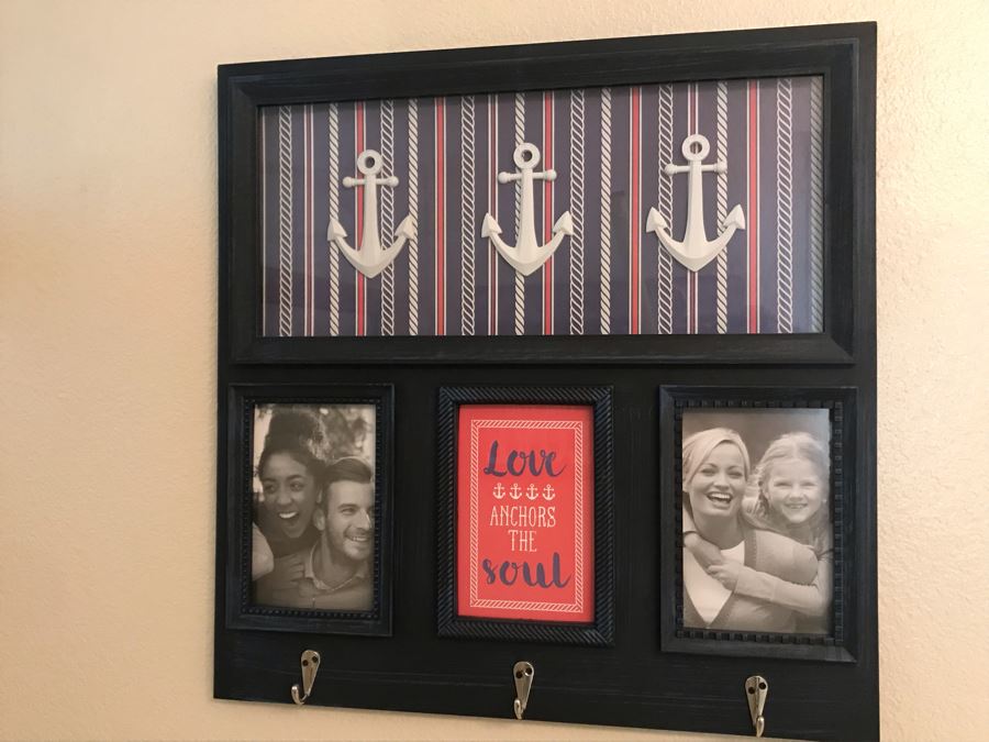 Picture Frame With Shadowbox Framed Anchors And Three Hooks: Love Anchors The Soul 17 X 17 [Photo 2]