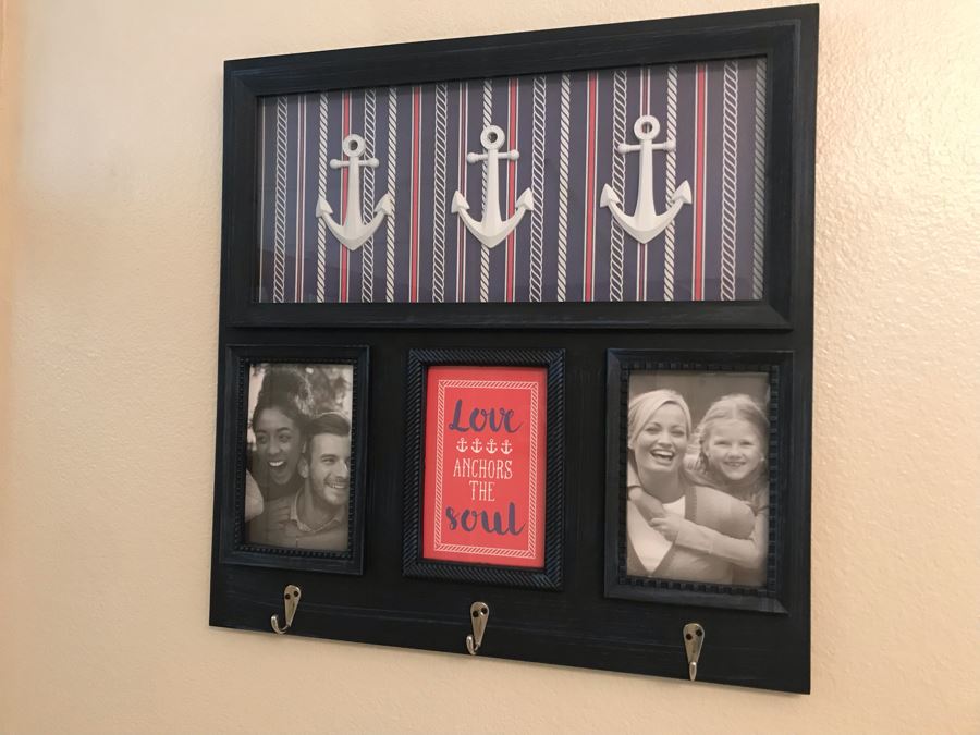 Picture Frame With Shadowbox Framed Anchors And Three Hooks: Love Anchors The Soul 17 X 17 [Photo 1]
