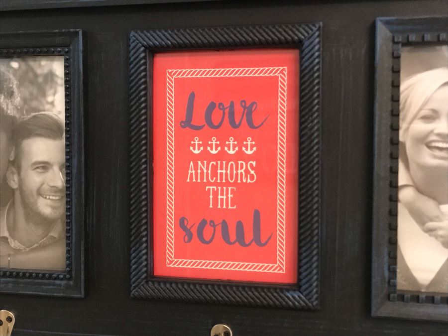 Picture Frame With Shadowbox Framed Anchors And Three Hooks: Love Anchors The Soul 17 X 17 [Photo 3]