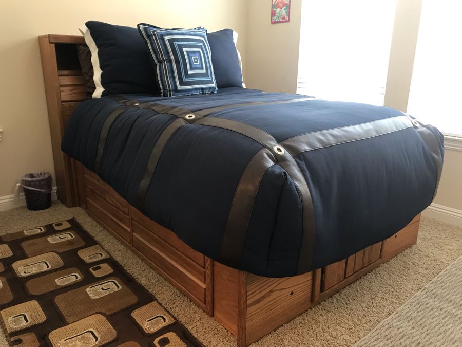 Full Size Bed With 8-Drawers Underneath Bed - Includes Mattress 87L X 58W X 50H [Photo 3]