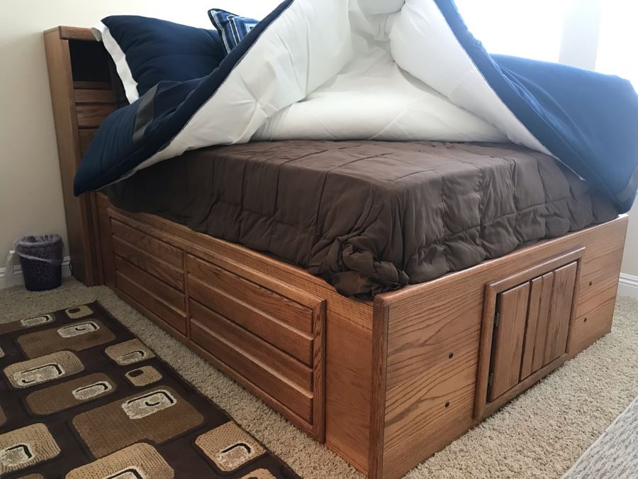 Full Size Bed With 8-Drawers Underneath Bed - Includes Mattress 87L X 58W X 50H [Photo 9]