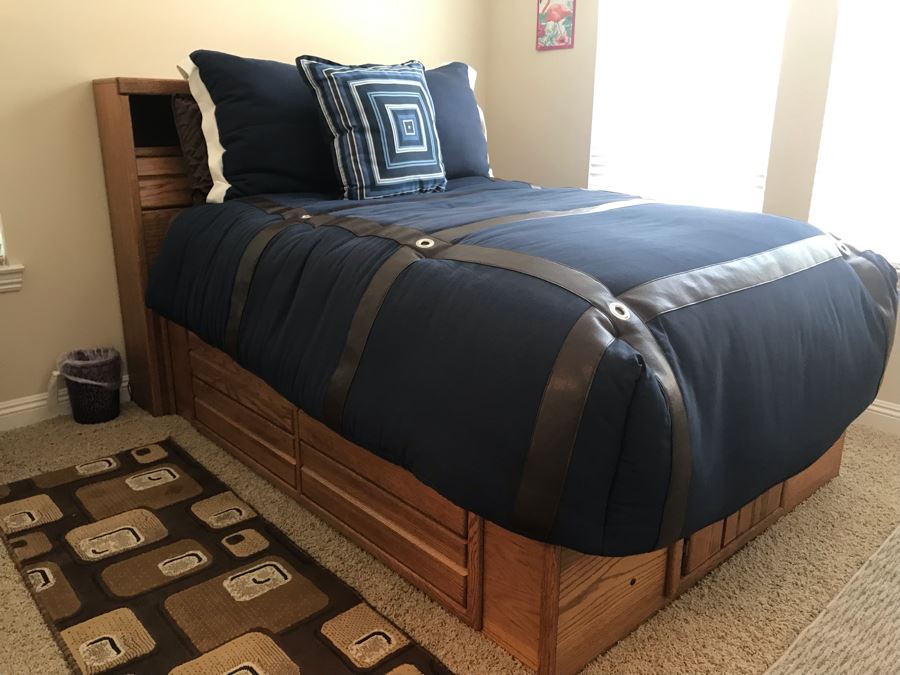 Full Size Bed With 8-Drawers Underneath Bed - Includes Mattress 87L X 58W X 50H [Photo 2]