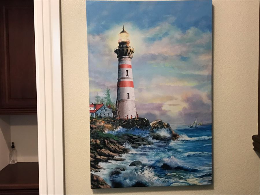 Wall Decor Canvas Print Of Lighthouse 16W X 24H