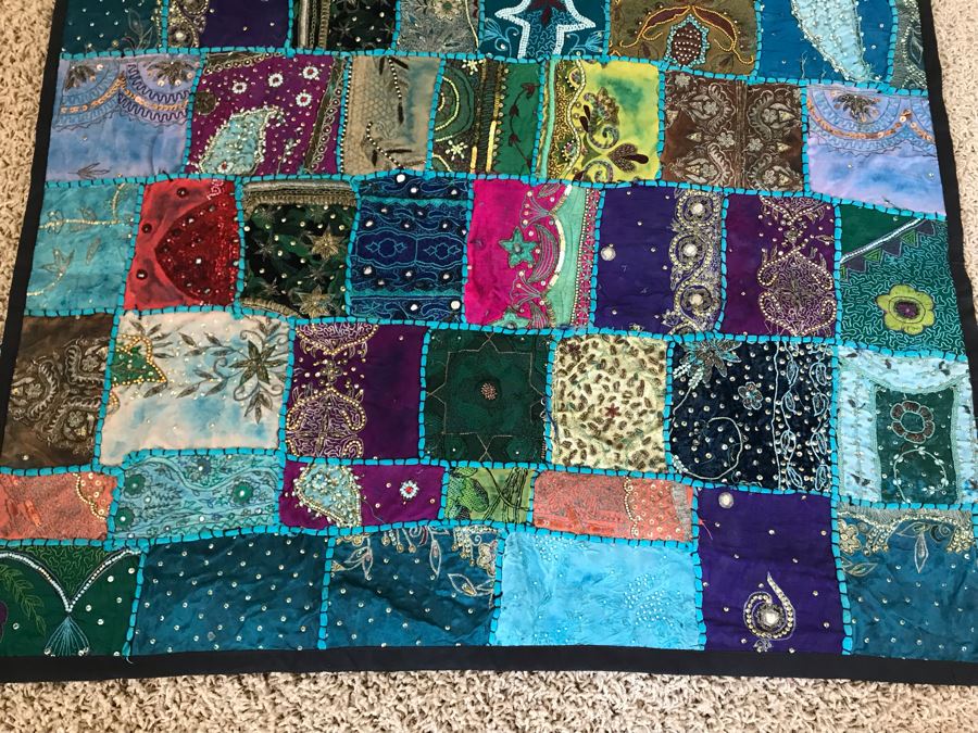 Handmade Quilt From India 38 X 57 [Photo 4]