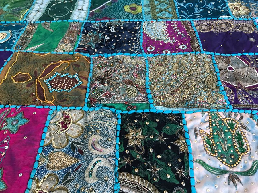 Handmade Quilt From India 38 X 57 [Photo 8]