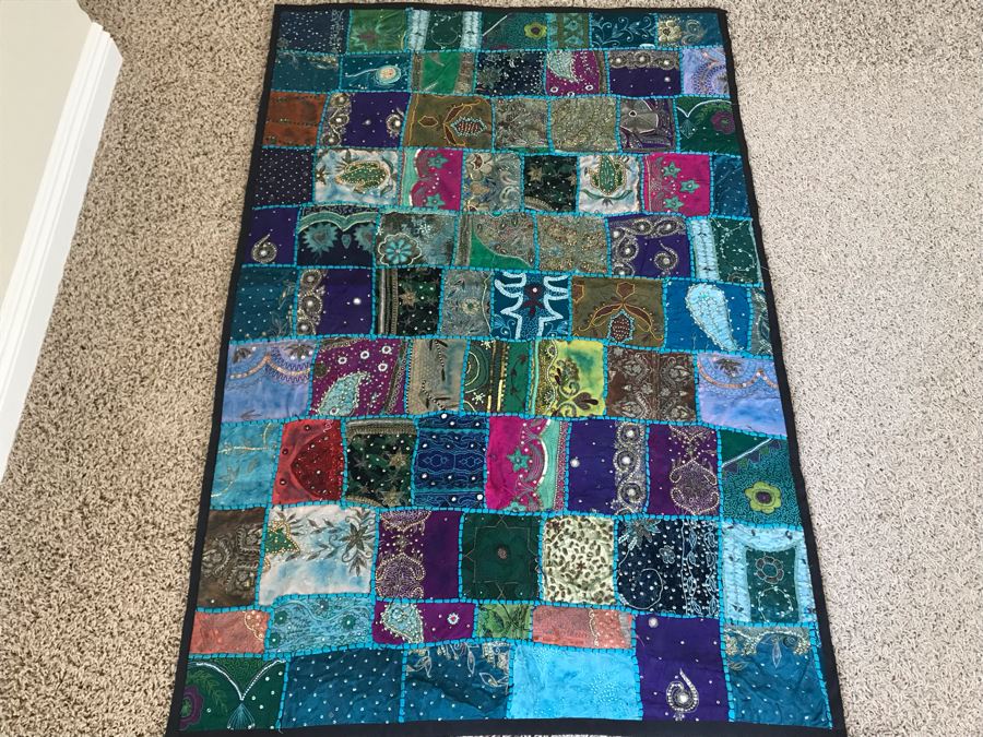 Handmade Quilt From India 38 X 57 [Photo 3]