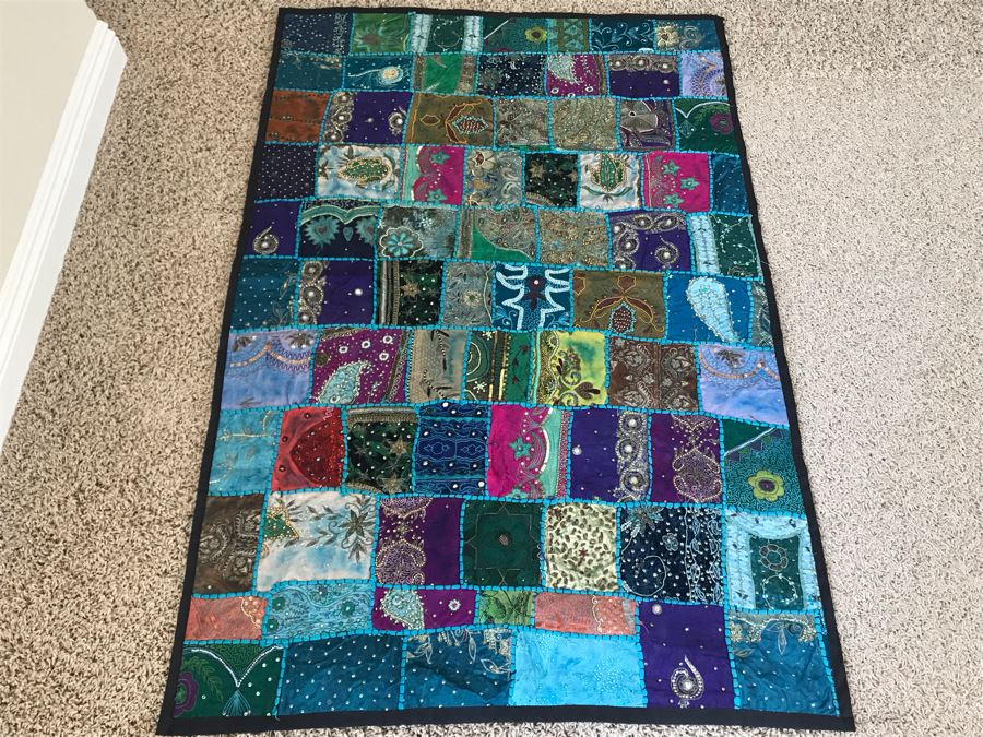 Handmade Quilt From India 38 X 57 [Photo 2]