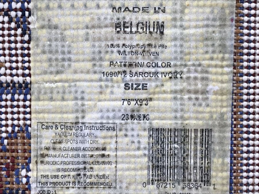 Belgium Area Rug With Polypropylene Yarn 7'6' X 9'3' [Photo 7]
