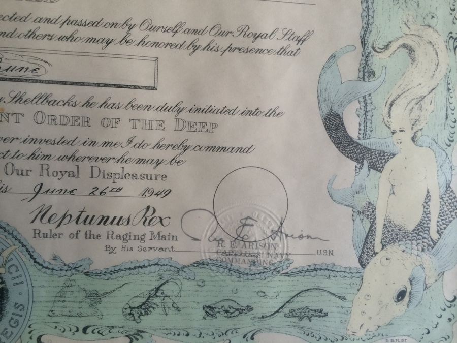 1949 U.S. Naval Certificate - U.S.S. Toldedo [Photo 5]