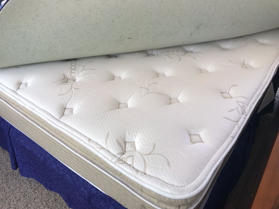 Kathy Ireland Home Bedroom Furniture Set Includes: California King Size Bed With Lady Americana Bamboo Mattress And Boxspring And Bedding, Highboy Dresser, Long Dresser And Pair Of Nightstands - See Details For Measurements [Photo 32]