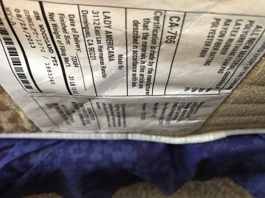 Kathy Ireland Home Bedroom Furniture Set Includes: California King Size Bed With Lady Americana Bamboo Mattress And Boxspring And Bedding, Highboy Dresser, Long Dresser And Pair Of Nightstands - See Details For Measurements [Photo 33]