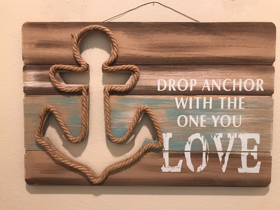 Wall Decor Sign: Drop Anchor With The One You Love 24W X 15.5H [Photo 2]