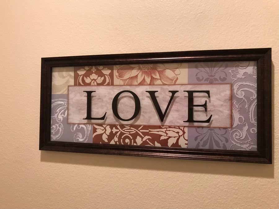 Wall Decor Framed Glass Sign: Love 21 X 9.5 [Photo 2]