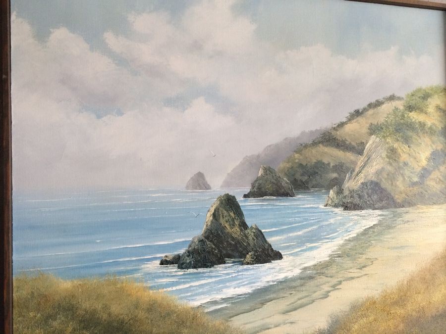 Original Large Ocean Beach Oil Painting - California Landscape [Photo 4]