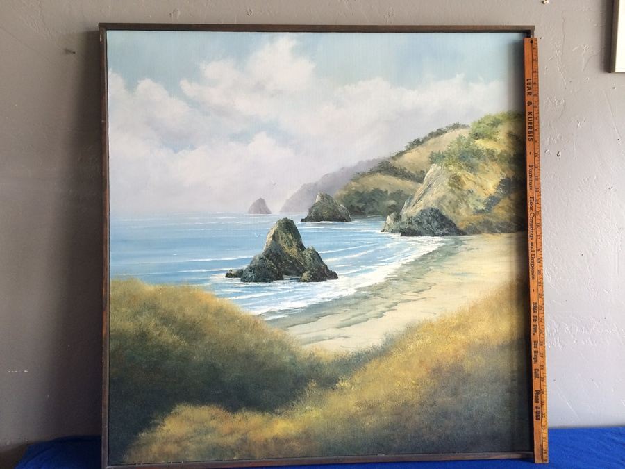 Original Large Ocean Beach Oil Painting - California Landscape [Photo 5]