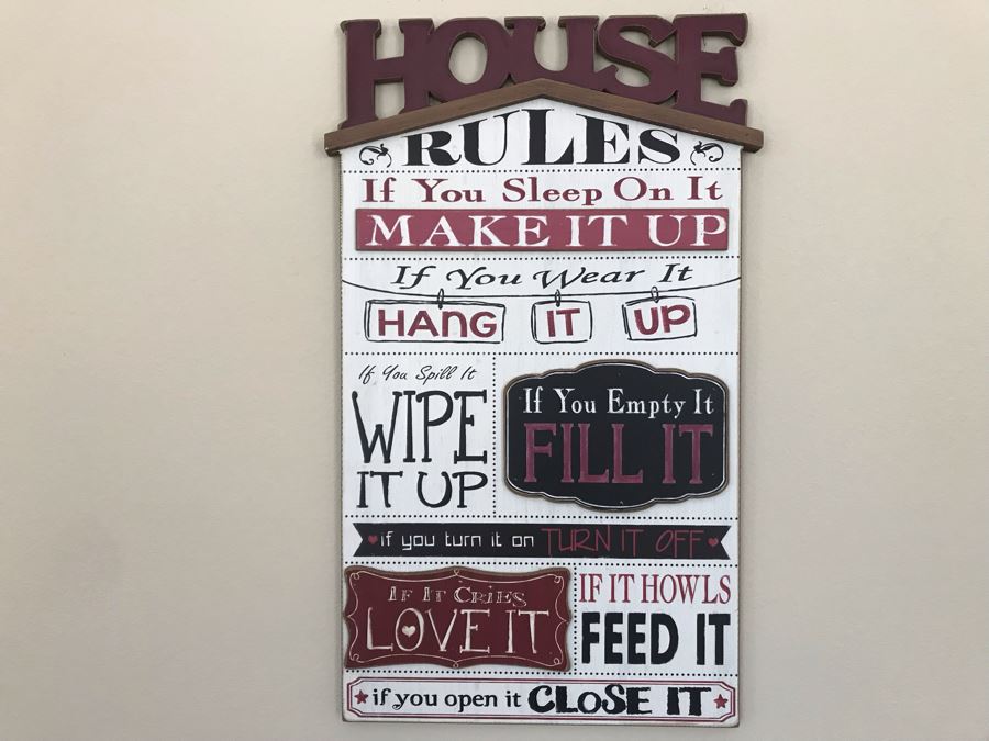 Wall Decor Sign: House Rules 13.5W X 24H [Photo 2]