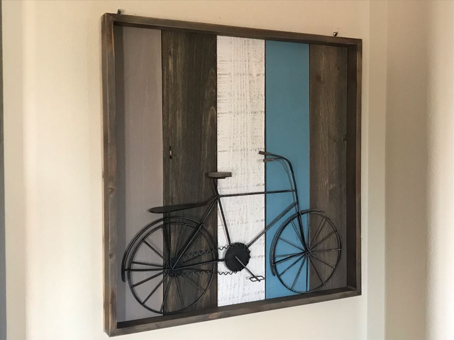 Wall Decor Wood And Metal Bicycle Bike Sculpture [Photo 3]