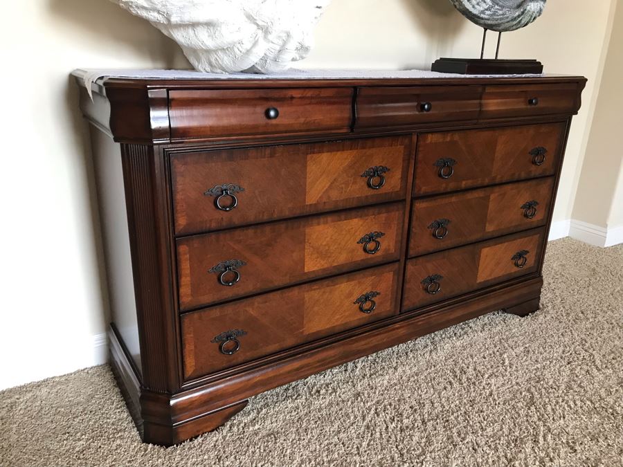 Wooden 9-Drawer Chest Of Drawers Dresser By New Classics Home Furnishings 68W X 19D X 38H [Photo 5]