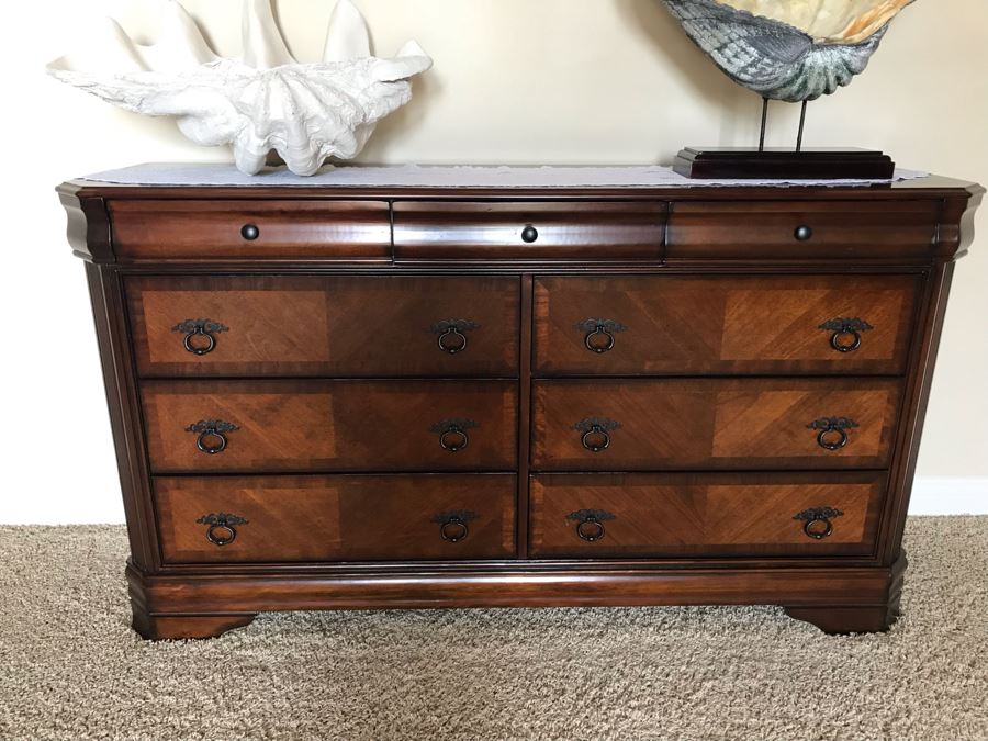 Wooden 9-Drawer Chest Of Drawers Dresser By New Classics Home Furnishings 68W X 19D X 38H [Photo 8]