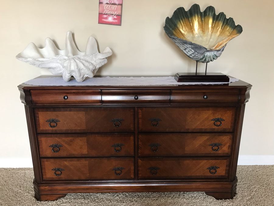 Wooden 9-Drawer Chest Of Drawers Dresser By New Classics Home Furnishings 68W X 19D X 38H [Photo 10]