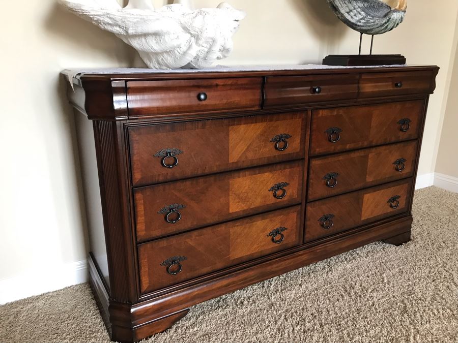 Wooden 9-Drawer Chest Of Drawers Dresser By New Classics Home Furnishings 68W X 19D X 38H [Photo 4]