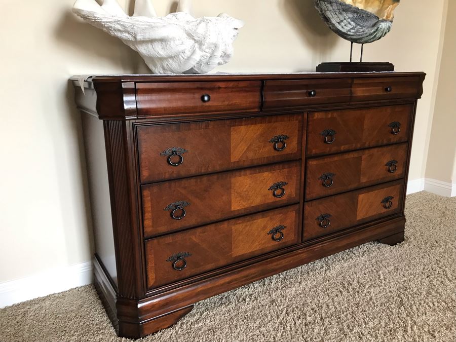 Wooden 9-Drawer Chest Of Drawers Dresser By New Classics Home Furnishings 68W X 19D X 38H [Photo 3]