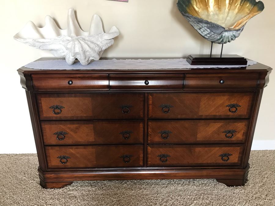 Wooden 9-Drawer Chest Of Drawers Dresser By New Classics Home Furnishings 68W X 19D X 38H [Photo 9]