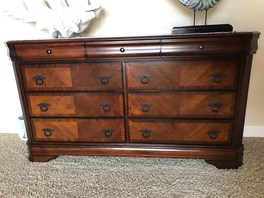 Wooden 9-Drawer Chest Of Drawers Dresser By New Classics Home Furnishings 68W X 19D X 38H [Photo 2]