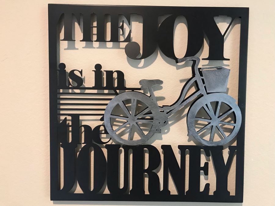 Wall Decor Metal Sign With Bicycle: The Joy Is In The Journey 15 X 15  [Photo 2]