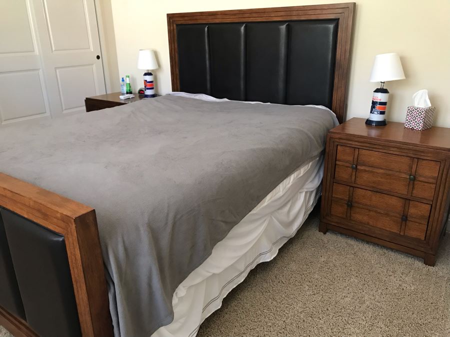 Bedroom Set Featuring: Highboy Dresser, Pair Of Nightstands And Queen Size Bed With Mattress [Photo 11]