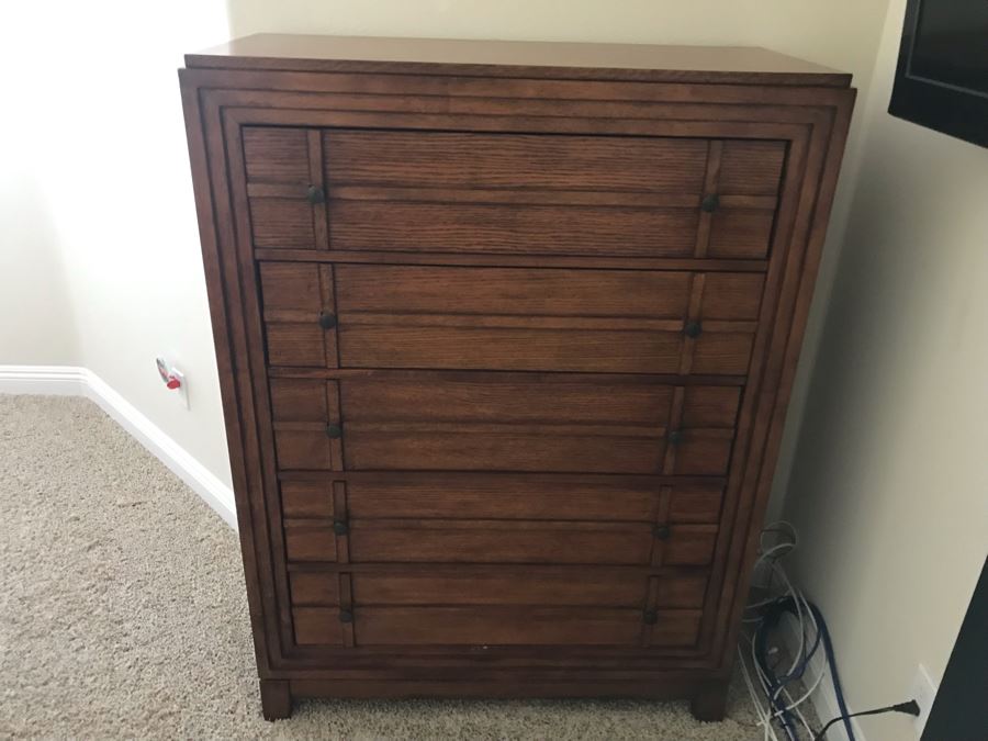 Bedroom Set Featuring: Highboy Dresser, Pair Of Nightstands And Queen Size Bed With Mattress [Photo 3]