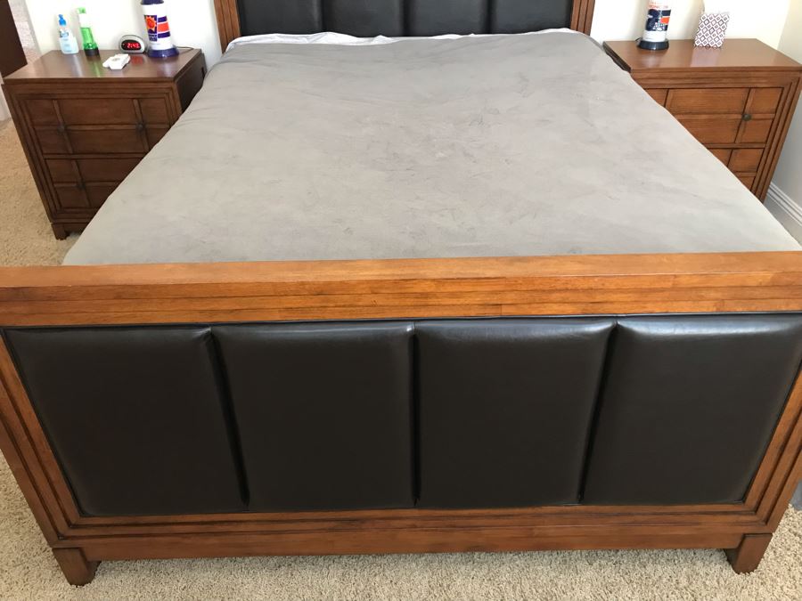 Bedroom Set Featuring: Highboy Dresser, Pair Of Nightstands And Queen Size Bed With Mattress [Photo 9]