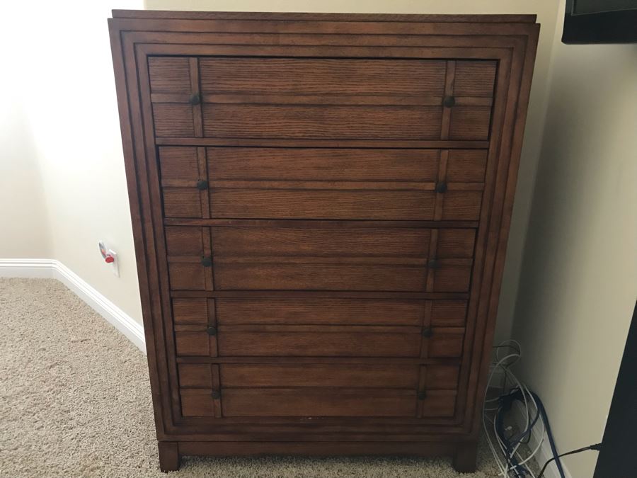 Bedroom Set Featuring: Highboy Dresser, Pair Of Nightstands And Queen Size Bed With Mattress [Photo 2]