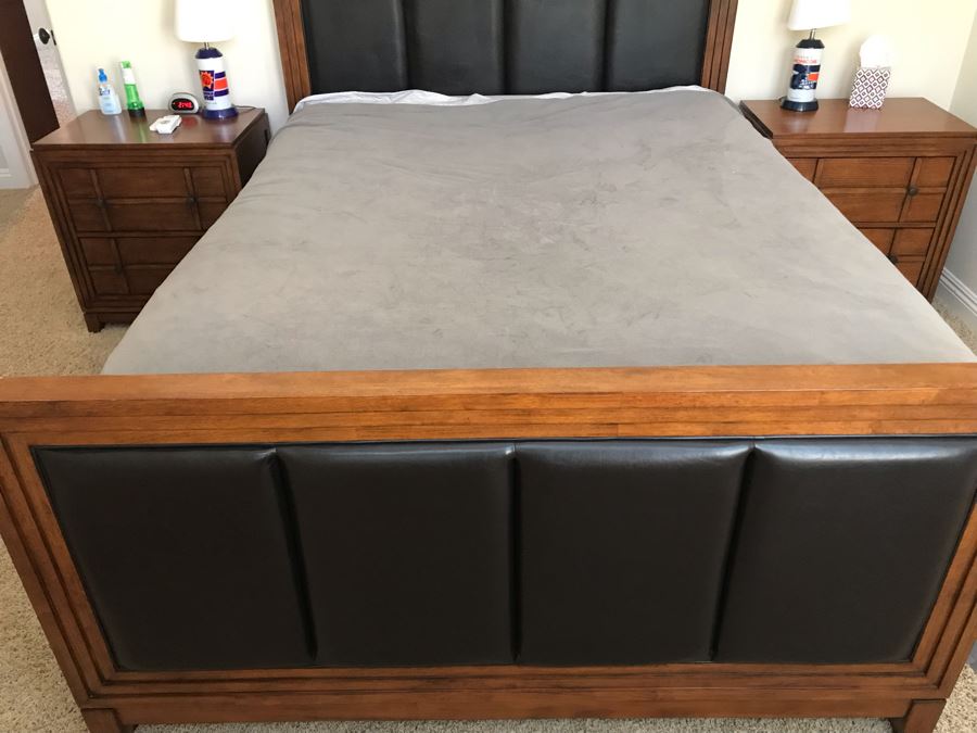 Bedroom Set Featuring: Highboy Dresser, Pair Of Nightstands And Queen Size Bed With Mattress [Photo 8]