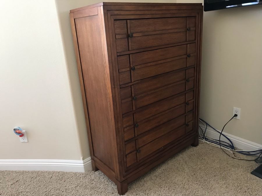 Bedroom Set Featuring: Highboy Dresser, Pair Of Nightstands And Queen Size Bed With Mattress [Photo 5]