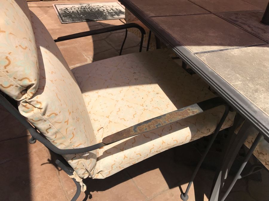 Outdoor Patio Dining Table With Four Chairs And Hampton Bay Umbrella [Photo 6]