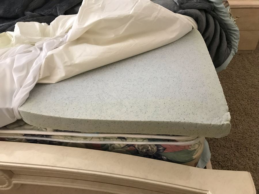 Italian Pressboard Bedroom Set: Queen Size Bed With Mattress And Boxspring, Pair Of Nightstands, 6-Drawer Dresser And Armoire (Not Pictured Yet) [Photo 9]