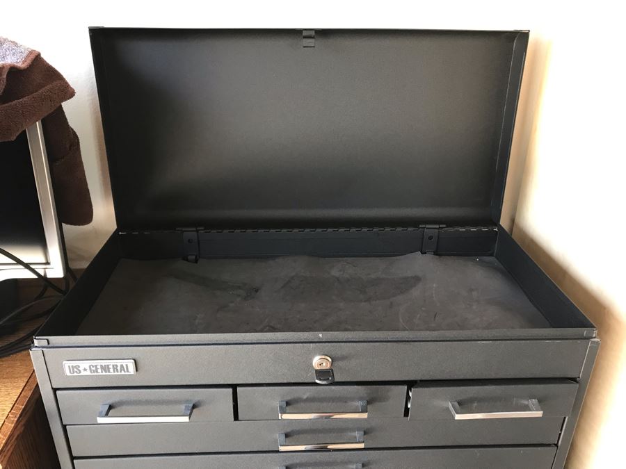 Like New US General Metal Rolling Toolbox Tool Chest With Key 26W X 15D X 52H [Photo 4]