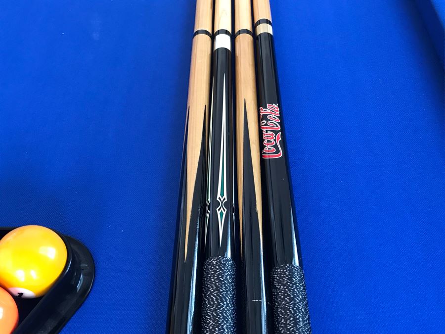 Sportcraft Pool Table Converts To Ping Pong Table With Four Pool Cues (CocaCola & Minnesota