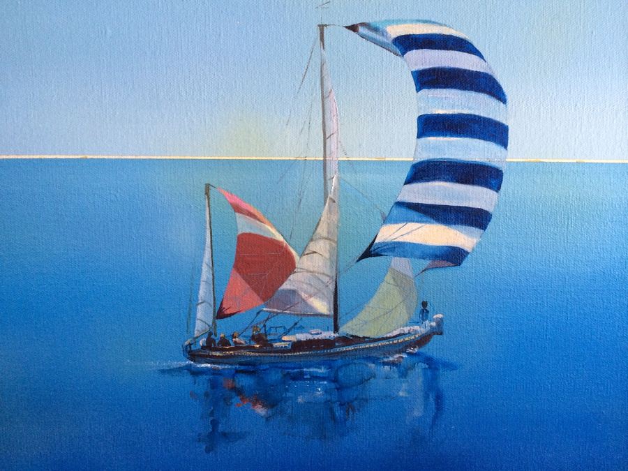 Original Artwork Sailboat on Canvas by Pat McCoury - Carlsbad, CA Artist [Photo 2]