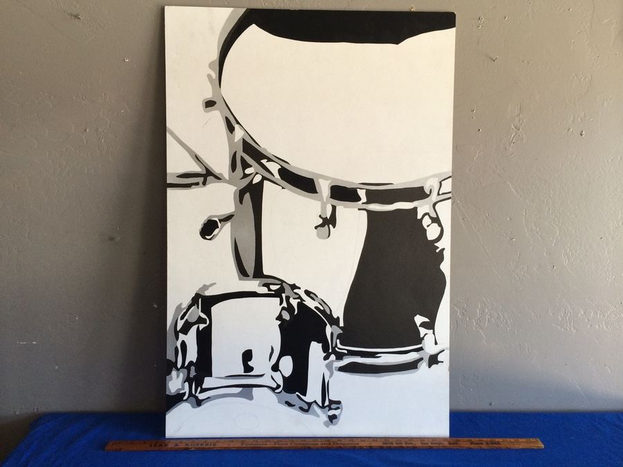 Original Artwork - Drum Set by Local Artist Tori Powroznik