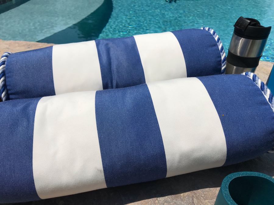Beach Pool Lot With (4) Beach Towels, (2) Pillows, (3) Drink Koozies Can Coolers, Water Bottle And Travel Coffee Cup [Photo 6]