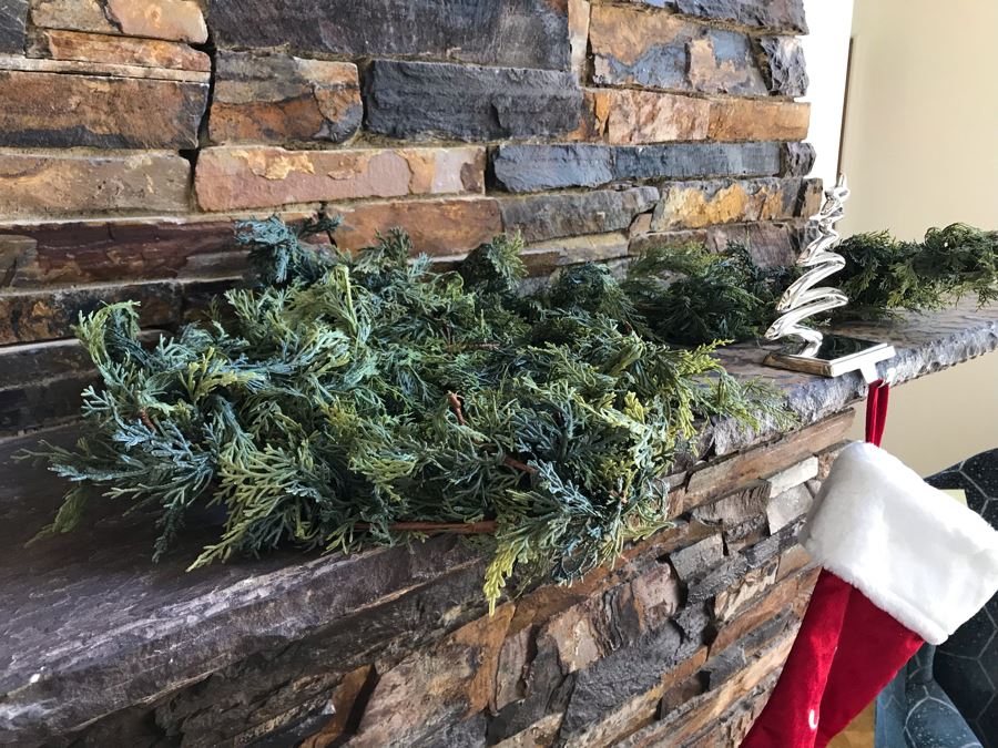 (3) Christmas Stockings, (4) Christmas Stocking Holders And (2) 6' Faux Bendable Garland Strands [Photo 3]