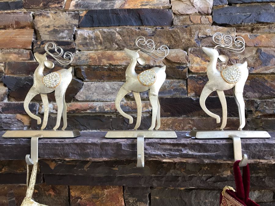 (3) Christmas Stockings, (4) Christmas Stocking Holders And (2) 6' Faux Bendable Garland Strands [Photo 6]